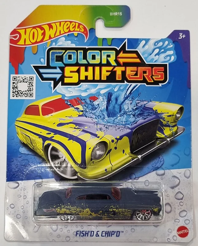 خرید ماشین فلزی هات ویلز ماشین «تغییردهنده رنگ، فیش دی و چیپ دی» ماشین فلزی Hot Wheels Color Shifters Fish'D & Chip'D BHR31-LA15 BHR15