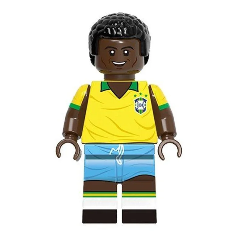 نمایی از مینی فیگور Pelé با جزئیات لباس و چهره
