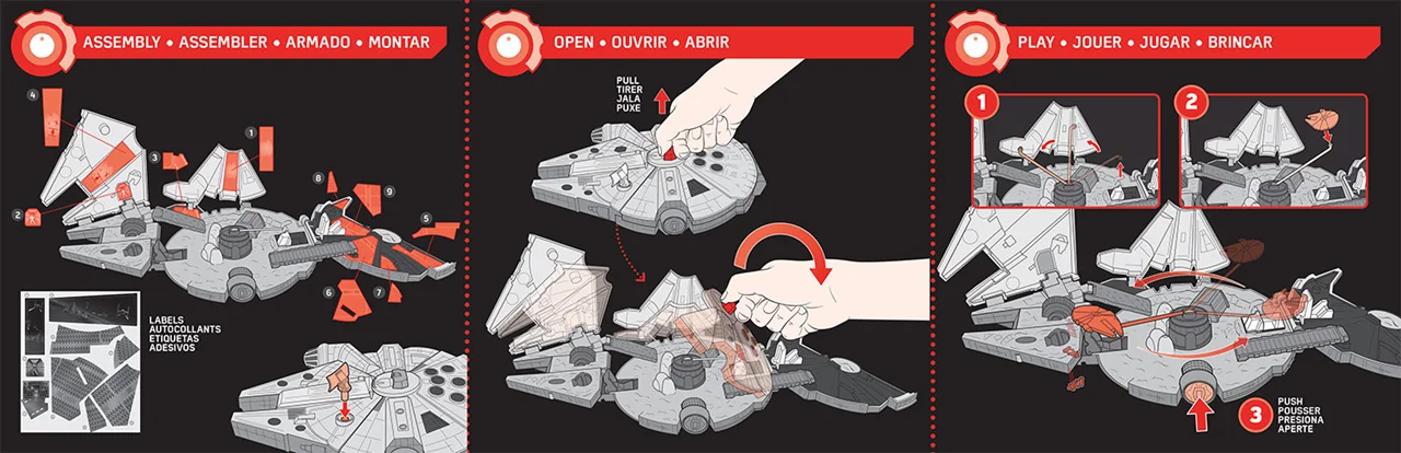 ست بازی هاسبرو دیزنی جنگ ستارگان: بیداری نیرو - ماکت میکرو ماشینها از میلینیوم فالکون 83533 - مناسب برای کلکسیون و هدیه