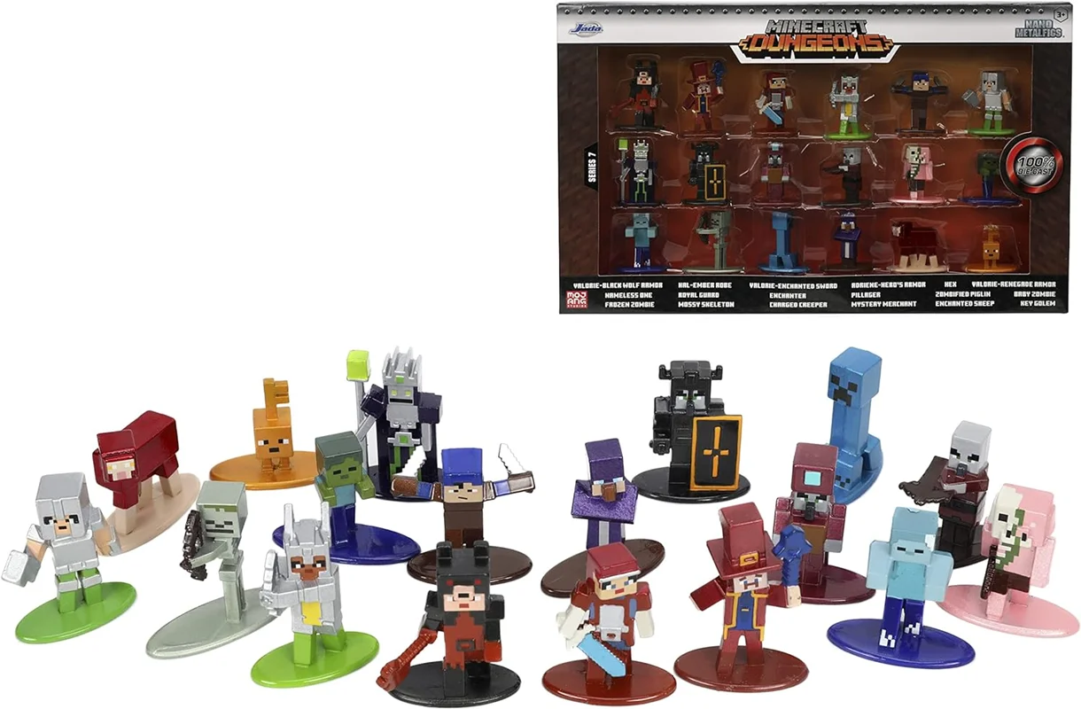 خرید نانو متال فیگور جادا «ماینکرفت سیاه چال ها بسته 18 تایی سری 7» Jada Minecraft Dungeons Die-cast Nano Metalfigs 18-Pack Figure series 7 231385