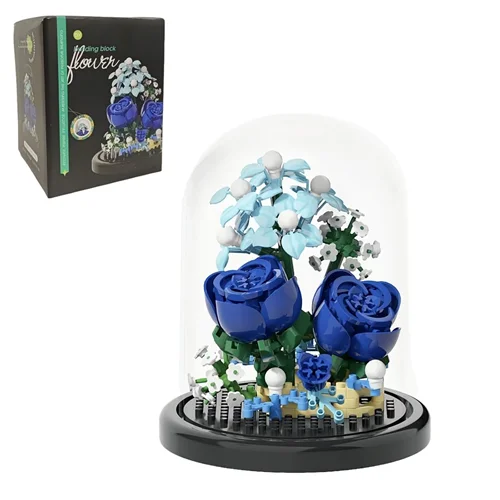 لگو گل های رز آبی با محفظه شفاف Blue Rose Flowers 7235