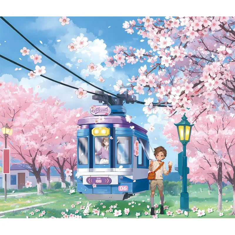 لگو Sakura Cable Car منظره پسزمینهٔ طبیعت یا گلهای ساکورا