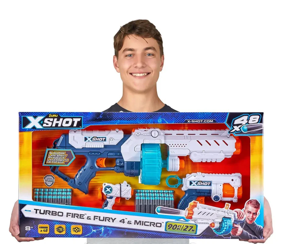 خرید تیر ابری زورو ایکس شات «بسته 3 تایی توربو فایر و فیوری و میکرو6»  Zuru X Shot Turbo Fire & Fury 4 & Micro 36345