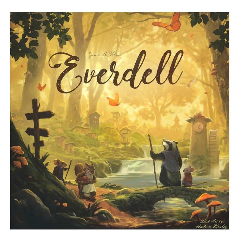 نمای جلوی جعبه بازی Everdell با طراحی هنری و لوگوی بازی