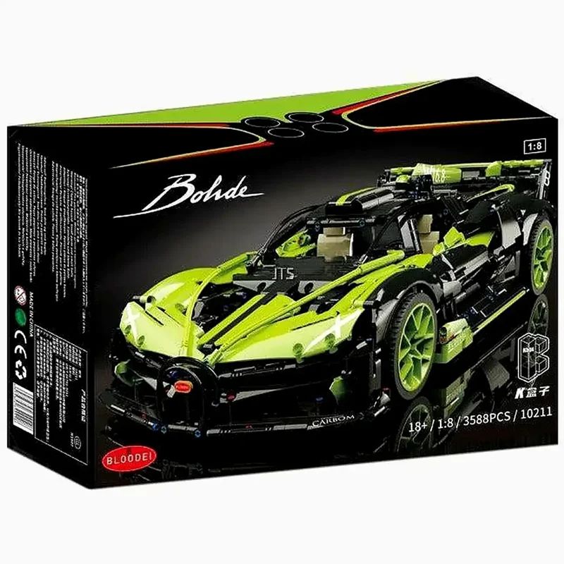 نمای سه بعدی بستهبندی لگو ماشین بلادی