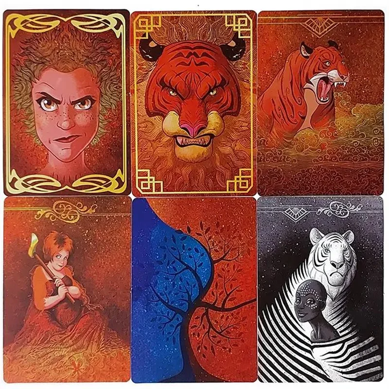 نمایی از کارتها و سنگهای بازی ببر و بانو