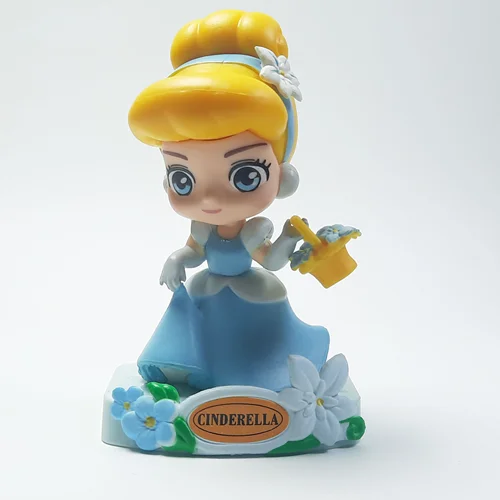 فیگور سیندرلا Cinderella Figure با پایه تزئینی و سبد زرد گل در دست