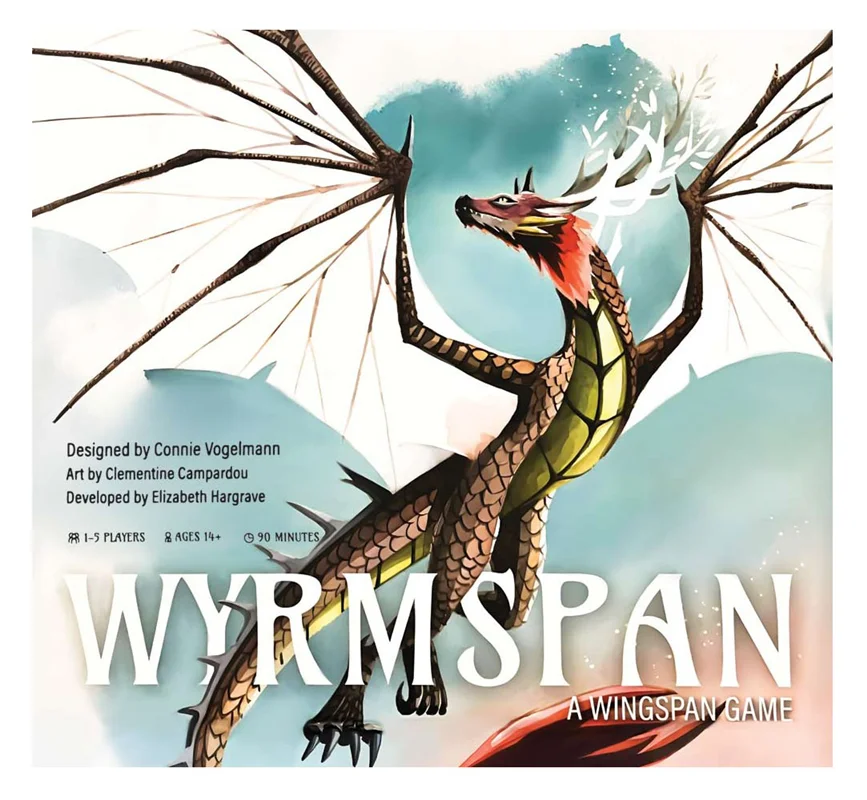 نمای جلوی جعبه بازی Wyrmspan ویرمسپن با طراحی اژدها