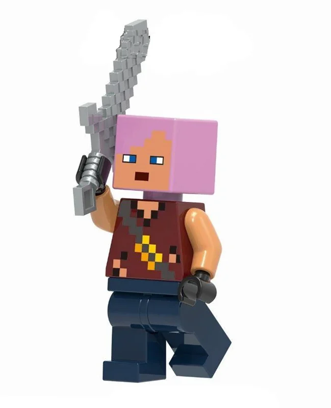 نمای سهبعدی از مینی فیگور شکارچی زامبی ماینکرفت Hunter Minecraft Player