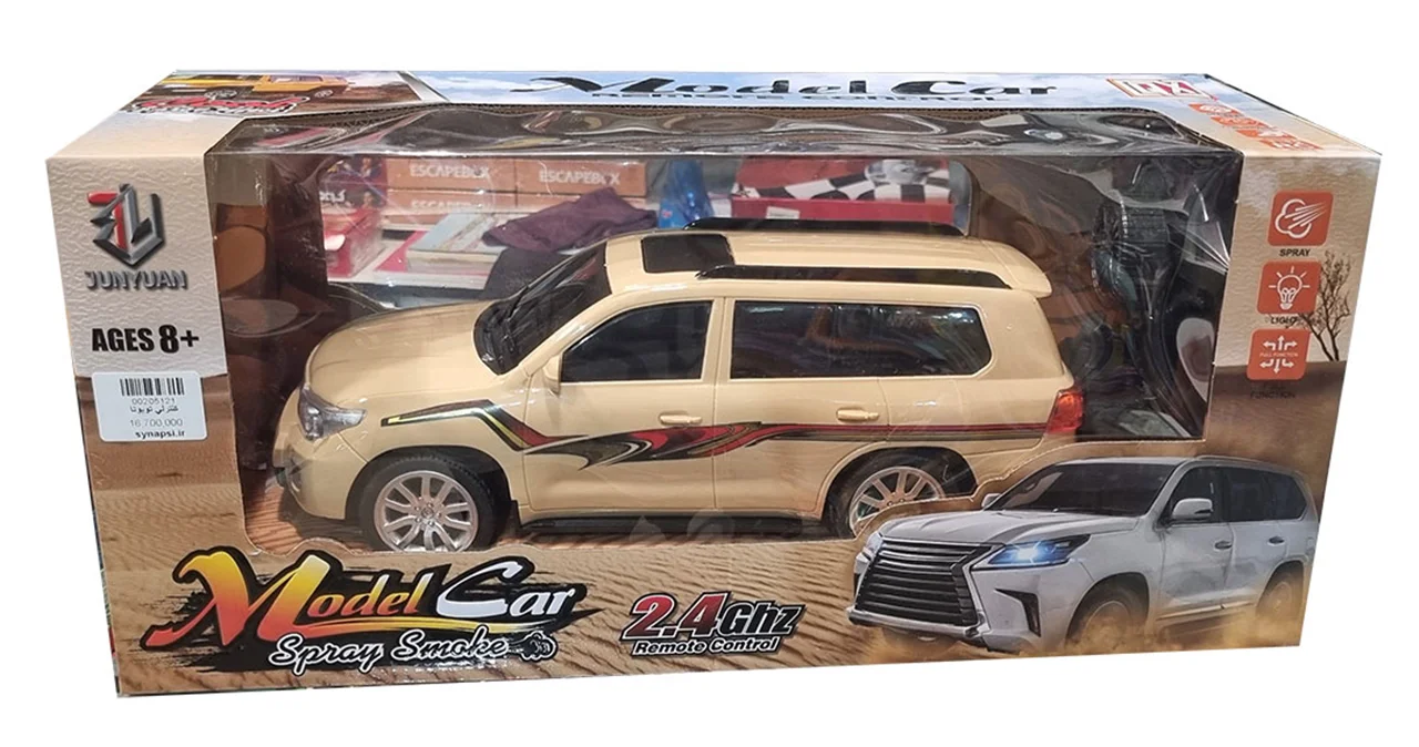 خرید ماشین کنترلی جونیوان  لندکروز  junyuan model car Remote Control spray smoke land cruiser QX3688-46 T