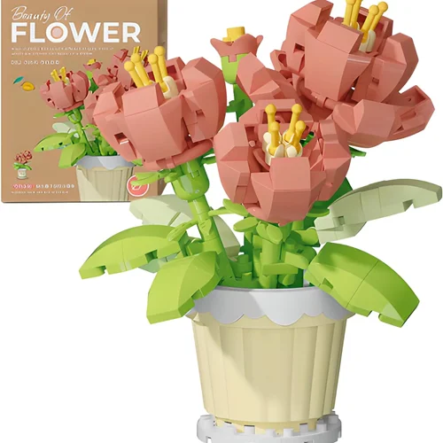 لگو گلدان زیبای گل صد تومانی Peony 7226