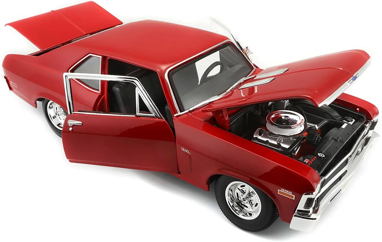 خرید ماشین فلزی مایستو «شورولت نوا 1970 Ss» ماشین فلزی Maisto 1970 Chevrolet Nova Ss Coupe Red 31132