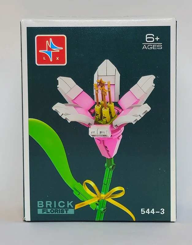 نمای جلوی جعبه لگو شاخه گل سوسن Lily Flower 544-3