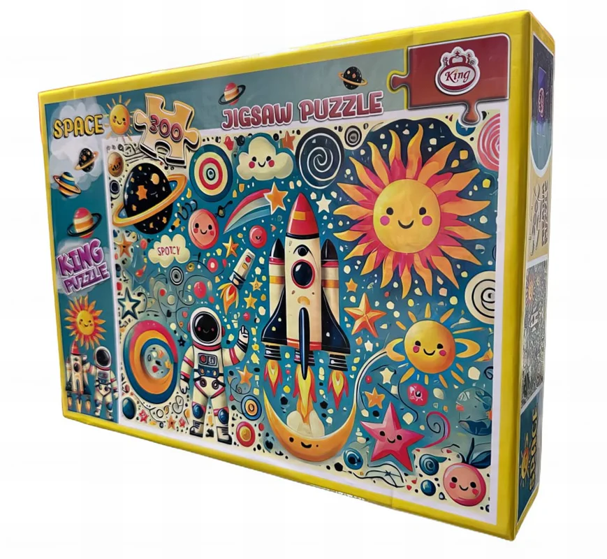 جعبه پازل آموزشی کودکان Education Jigsaw Puzzle King مدل فضا Space نمای جلو