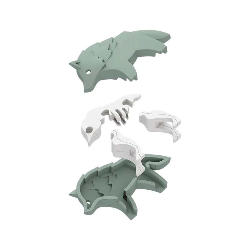 خرید بازی فکری ساختنی گرگ، 3 بعدی مغناطیسی «ولف: گرگ» Halftoys 3D Bone Puzzle Magnet Play Forest Animal Friends Wolf HAS007