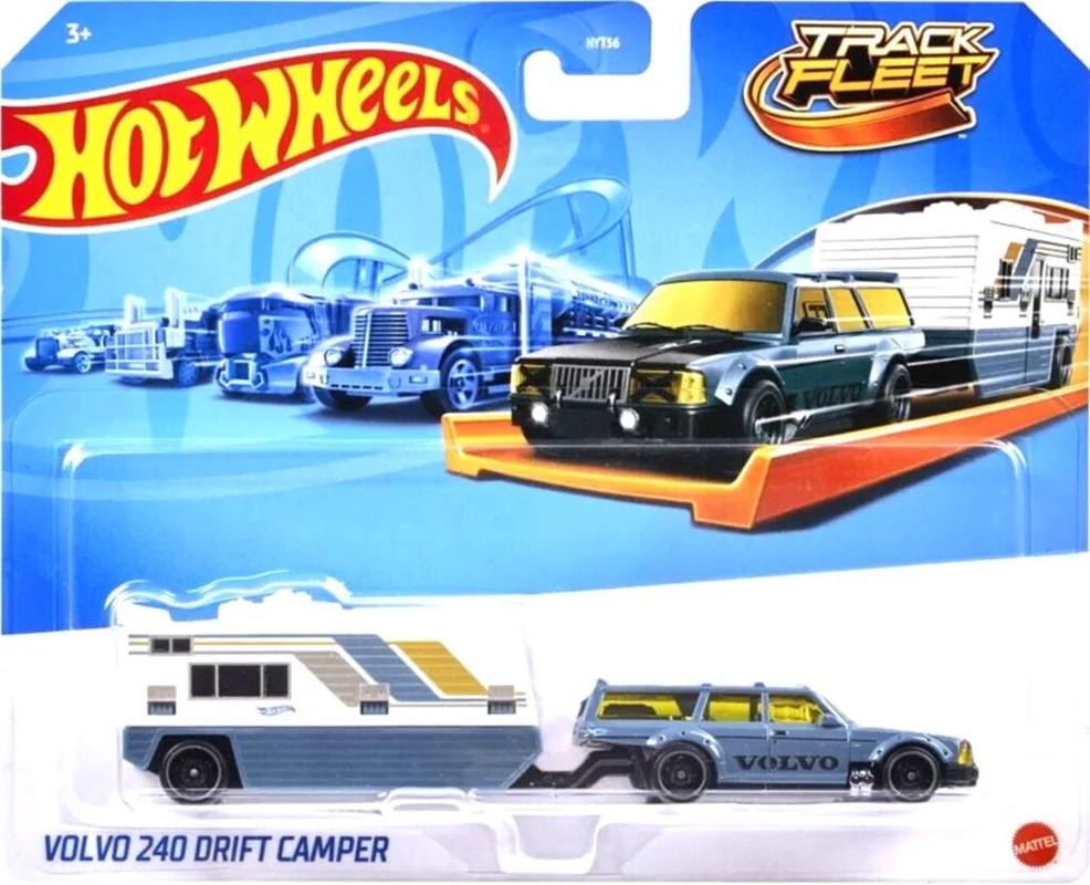بسته بندی ولوو 240 دریفت کمپر Hot Wheels Track Fleet Volvo 240 Drift Camper