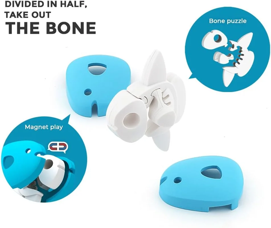 خرید بازی فکری ساختنی آبزی، حیوان دریایی، ماهی 3 بعدی مغناطیسی «مولا» Halftoys 3D Bone Puzzle Magnet Play Ocean Friends Mola HOS002
