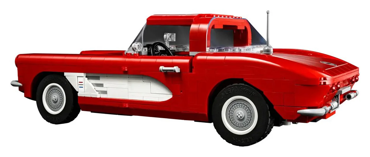 "LEGO Brand Icons Corvette 10321 - مجموعه ساختنی ماشین کلاسیک کوروت با جزئیات دقیق و طراحی زیبا."