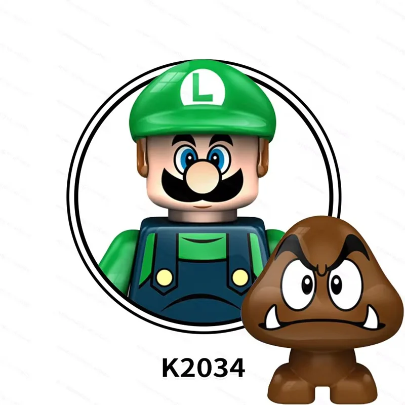 خرید آدمک لگویی فله مینی فیگور لگویی لگو «ست 6 تایی سوپر ماریو شامل: ماریو، لویجی، ماریو سازنده، واریو، فایر آتش ماریو، والویجی» KDL Minifigures Mario, Luigi, Builder Mario, Wario, Fire Mario, Waluigi set Of 6 K2034