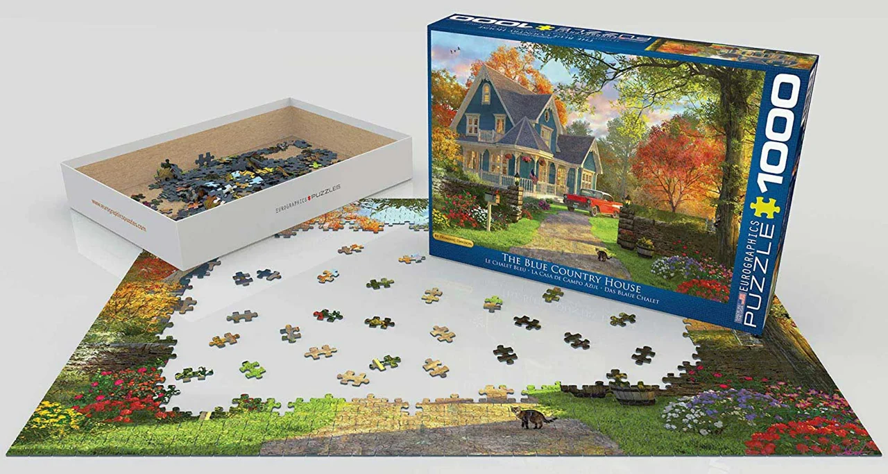 پازل یوروگرافیک 1000 تکه «خانه روستایی آبی» Eurographics Puzzle The Blue Country House 1000 pieces 6000-0978