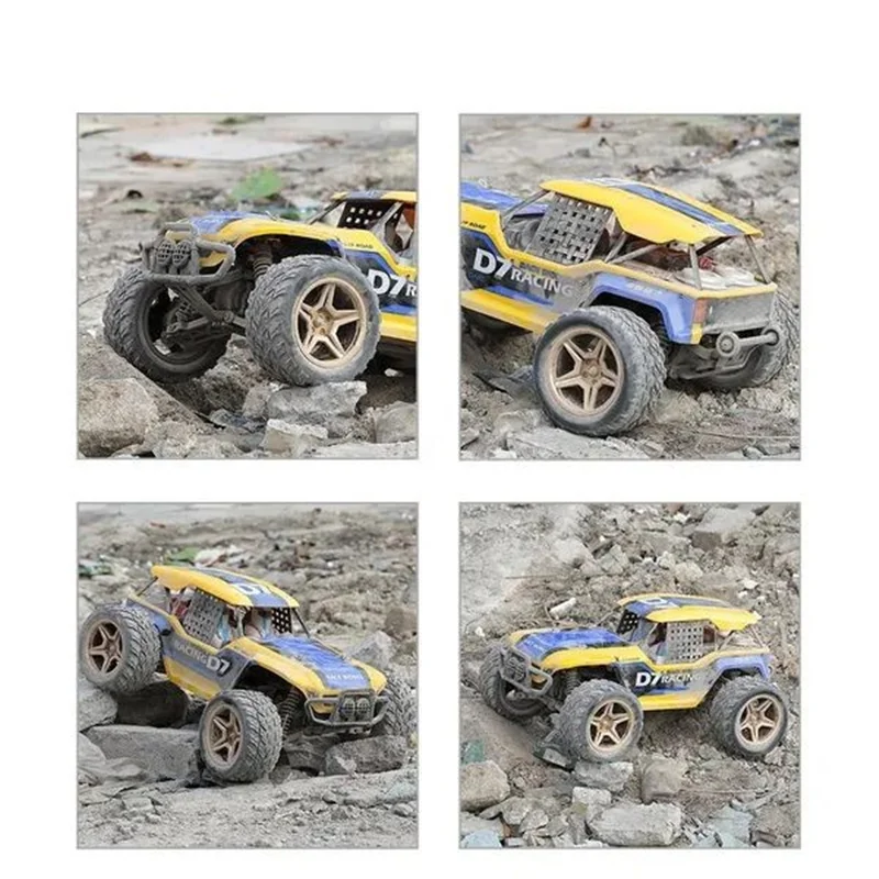 نمای واقعی از ماشین کنترلی آفرود راک کراولر Rock Crawler D7 روی مسیر سنگی