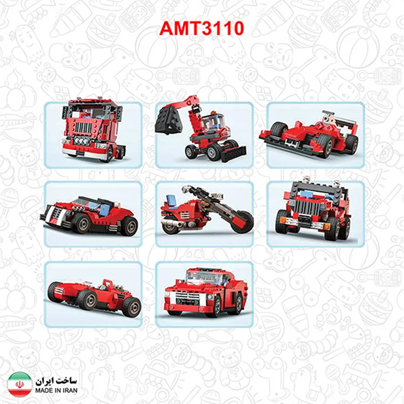 خرید لگو آواتویز «ماشین مسابقه 23 مدل» Avatoys Bricks Car Lego Amt3110