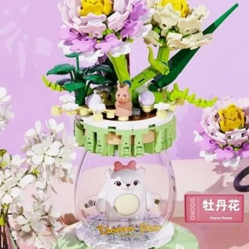 لگو گلدان گل صد تومانی چراغدار 621012 Peony Flower