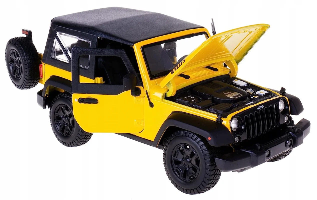 خرید ماشین فلزی مایستو «جیپ رانگلر 2014» ماشین فلزی Maisto 2014 Jeep Willys Wrangler Yellow 31676