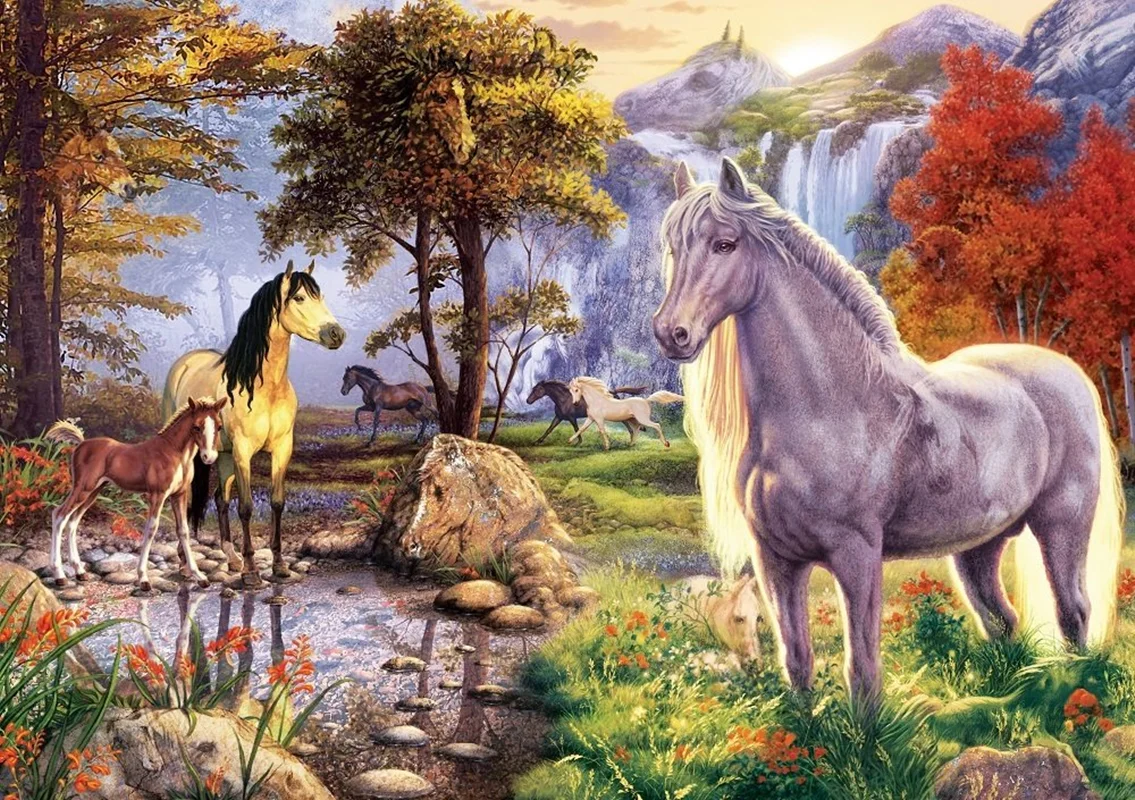 خرید آرت پازل 1000 تکه «اسب های پنهان» Heidi Art Puzzle Hidden Horses 1000 pcs 5215
