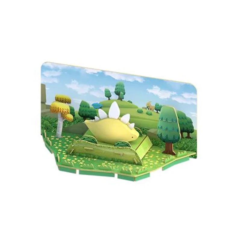 خرید بازی فکری ساختنی دایناسور 3 بعدی مغناطیسی «دایناسور استگوبا تصاویر متغییر»  Halftoys 3D Bone Puzzle Magnet Play Dino friends Diorama Stego Dinosaur HD005