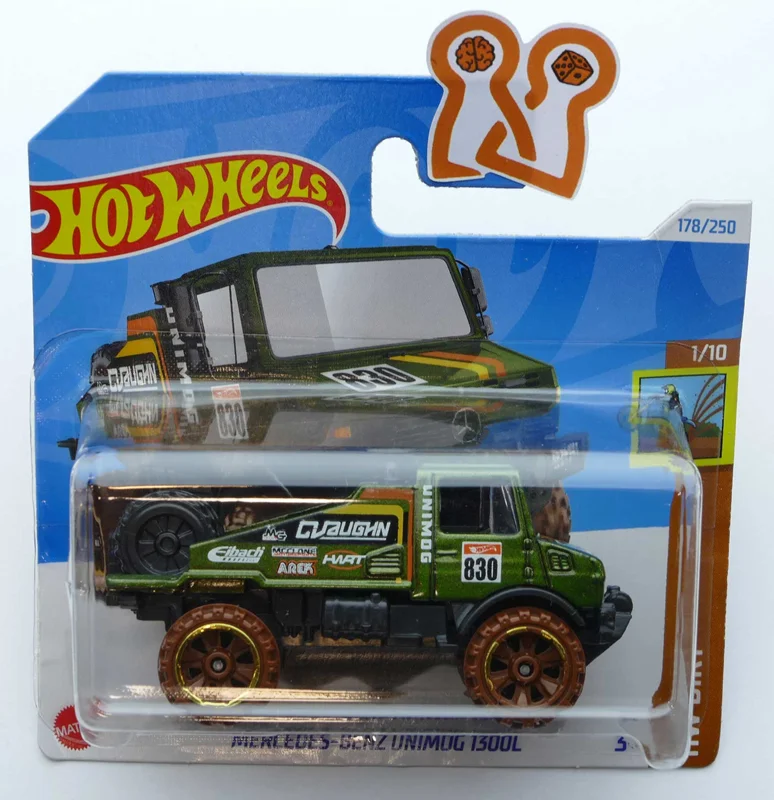 نمای بستهبندی کارتی ماشین فلزی هات ویلز مدل مرسدس بنز یونیماگ 1300L