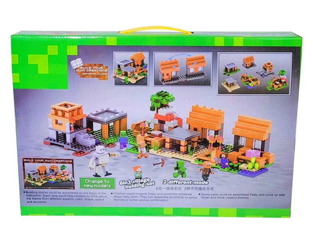 نمای نزدیک از جزئیات طراحی لگو دهکده