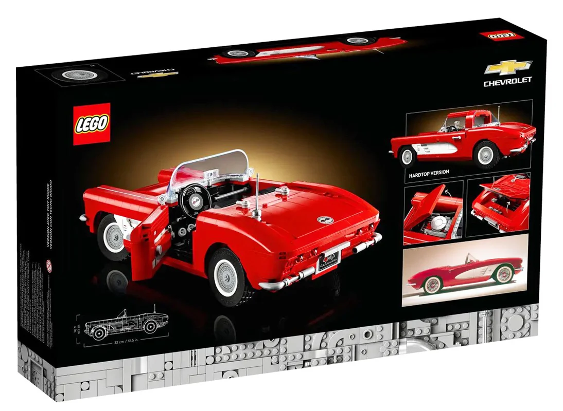 "LEGO Brand Icons Corvette 10321 - مجموعه ساختنی ماشین کلاسیک کوروت با جزئیات دقیق و طراحی زیبا."