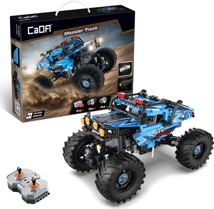 خرید لگو کادا «ماشین کنترلی هیولا اتومبیل RC 4x4 آفرود» CaDa Blocks Monster Truck with Remote Control 4x4 Off-Road C61008W