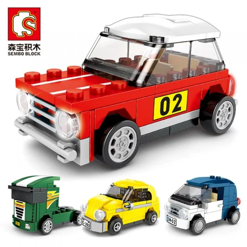 خرید لگو سمبو بلاک «ماشین مسابقه عقب کش قرمز» Sembo Block Pull Back Car Lego 607202