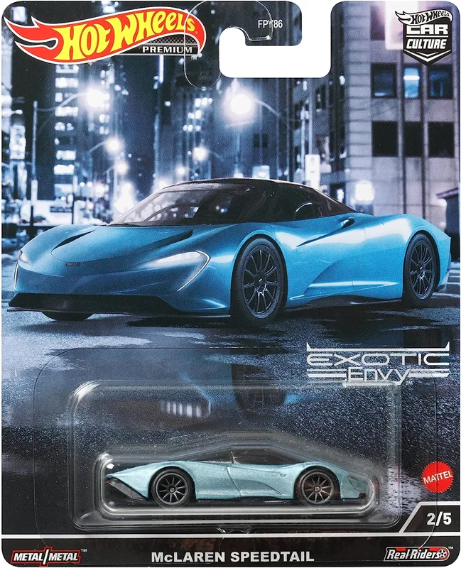 خرید ماشین فلزی ماکت فلزی هات ویلز کار کالچر «مک لرن اسپیدتیل» ماشین فلزی Hot Wheels Car Culture Premium Exotic Envy McLaren Speedtail 2/5 HCJ92