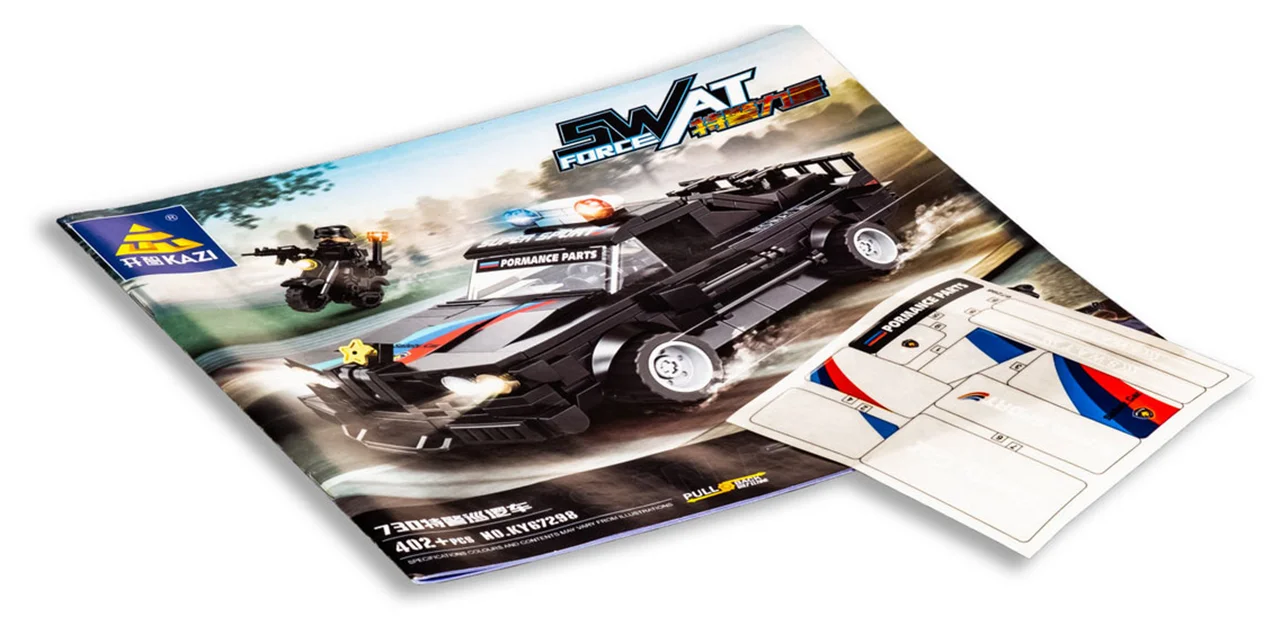 خرید لگو ساختنی کازی «ماشین اسپرت اسکورت» Building Blocks Kazi Swat Force Escort Sports Car 67298