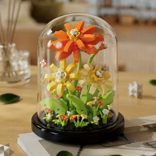 لگو گل های مروارید با محفظه شفاف Daisy Flowers 7239
