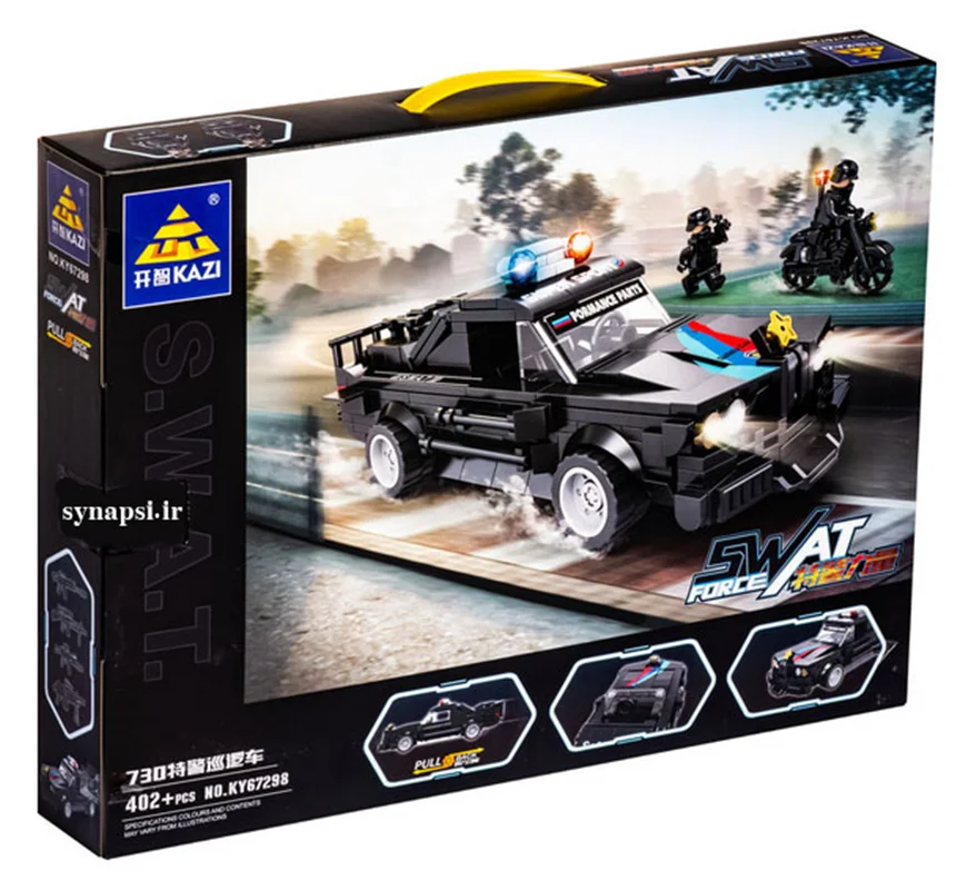 خرید لگو ساختنی کازی «ماشین اسپرت اسکورت» Building Blocks Kazi Swat Force Escort Sports Car 67298