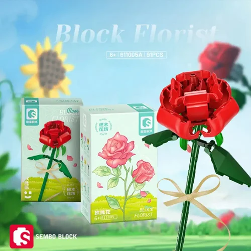 لگو شاخه گل رز قرمز Red Rose 611005A