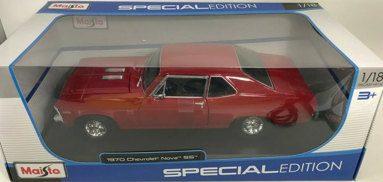 خرید ماشین فلزی مایستو «شورولت نوا 1970 Ss» ماشین فلزی Maisto 1970 Chevrolet Nova Ss Coupe Red 31132