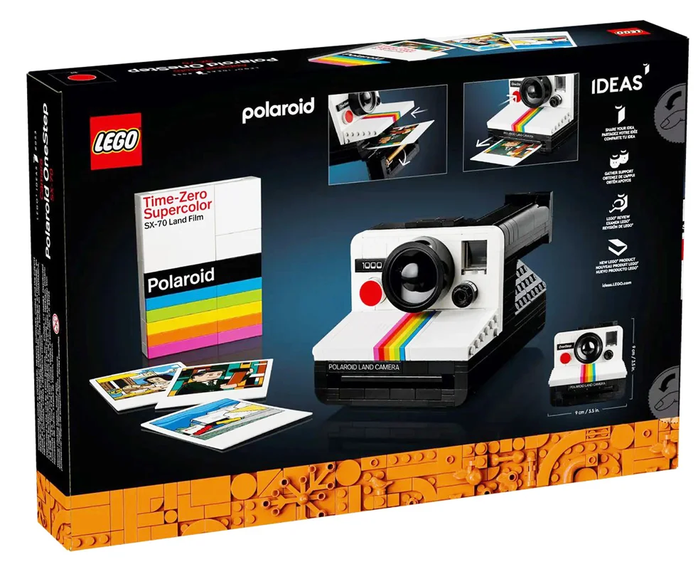 "LEGO Polaroid OneStep SX-70 Camera 21345 - مجموعه ساختنی دوربین کلاسیک پولارید با جزئیات دقیق و طراحی زیبا."
