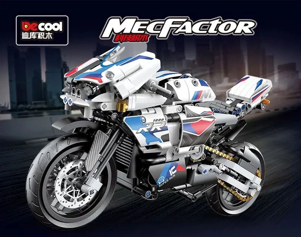 خرید لگو دکول «موتور سیکلت طوفان تکنولوژی» Building Blocks Decool MecFactor Mechanical Technology Hurricane RR1000 Motorcycle Lego 33012