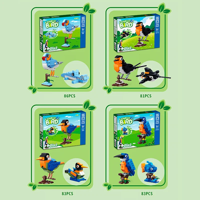تصویر لگو و 4 پرنده اول  لگو ست 8 تایی پرنده