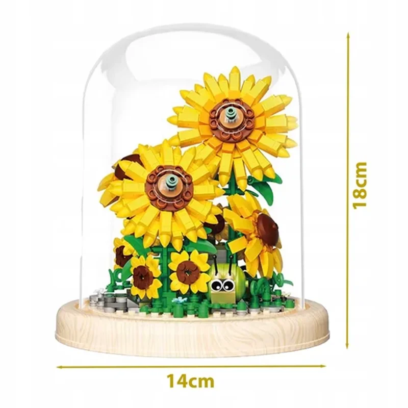 لگو دسته گل آفتابگردان جاودانه Sunflower Immortal Flower 623002 اندازه گل