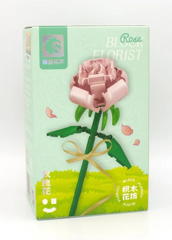 جعبه بستهبندی لگو شاخه گل رز صورتی Pink Rose 611005C