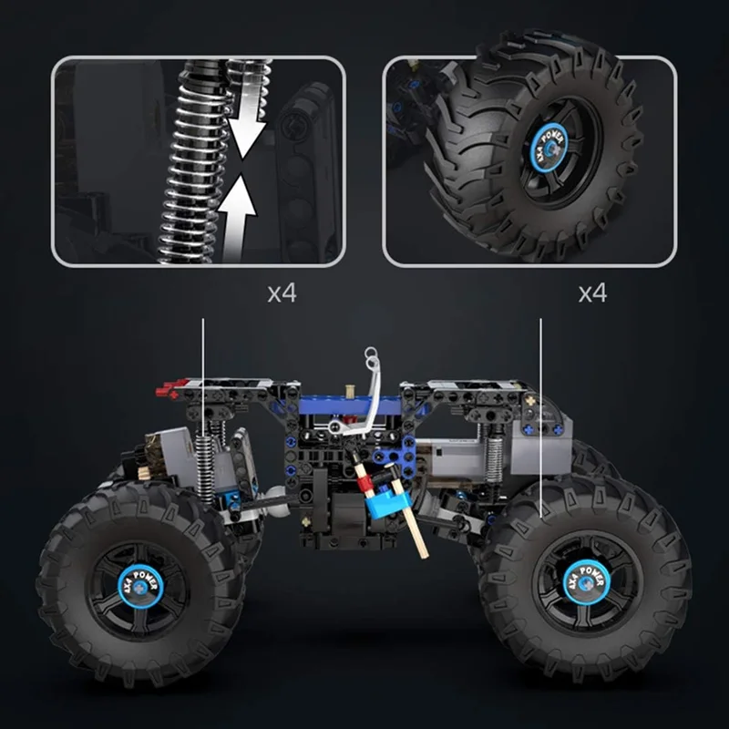 خرید لگو کادا «ماشین کنترلی هیولا اتومبیل RC 4x4 آفرود» CaDa Blocks Monster Truck with Remote Control 4x4 Off-Road C61008W
