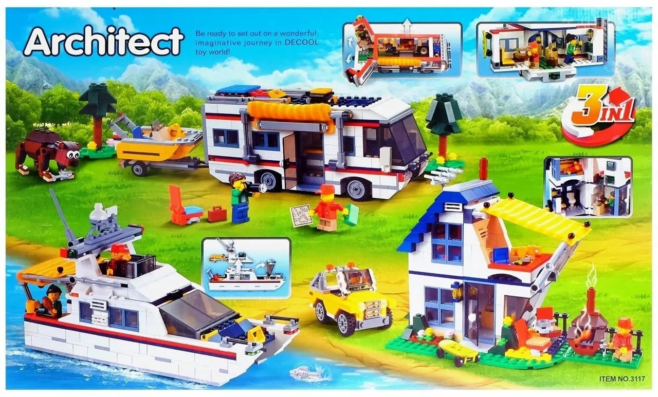 خرید لگو بریک آرشیتکت «کمپینگ تعطیلات» Building Blocks Brick Architect Holiday camping car yacht villa  3117
