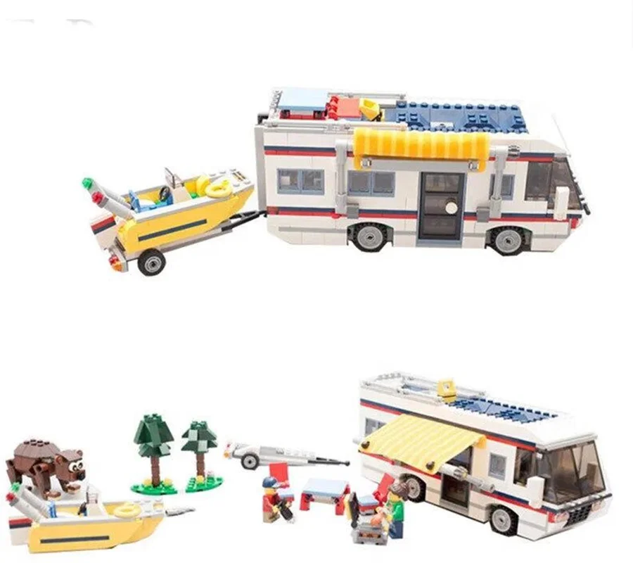 خرید لگو بریک آرشیتکت «کمپینگ تعطیلات» Building Blocks Brick Architect Holiday camping car yacht villa  3117