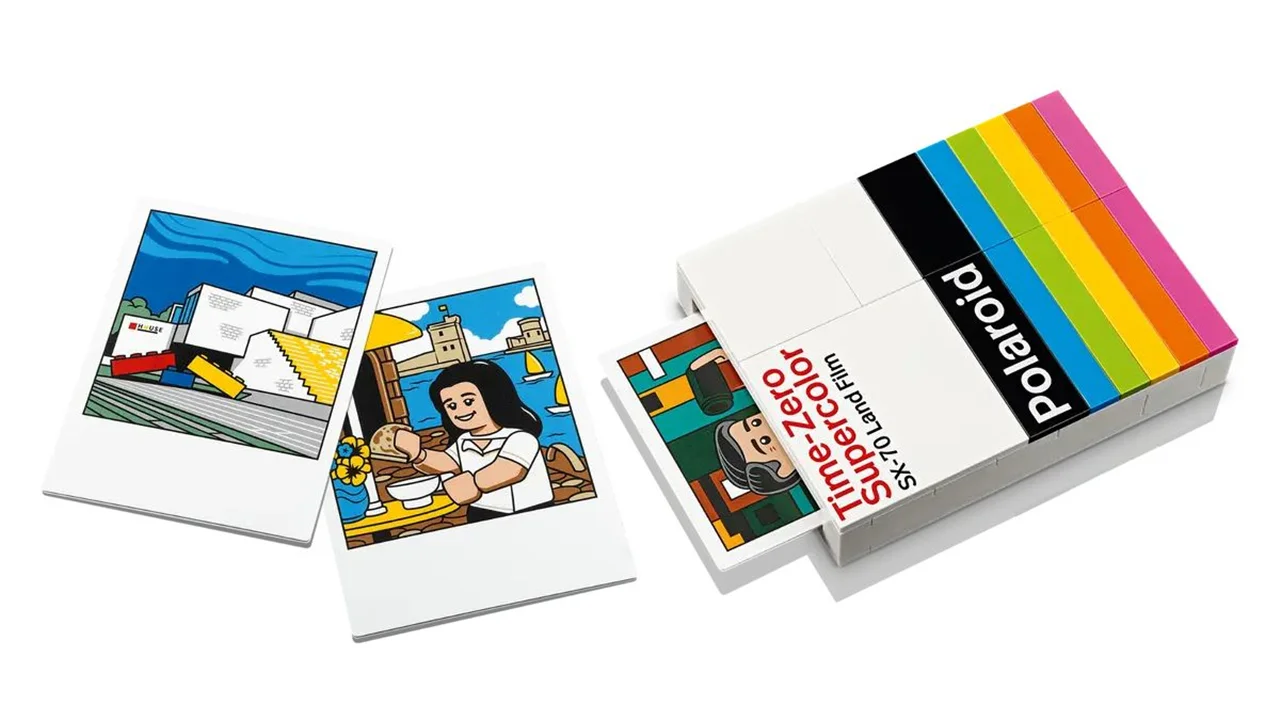 "LEGO Polaroid OneStep SX-70 Camera 21345 - مجموعه ساختنی دوربین کلاسیک پولارید با جزئیات دقیق و طراحی زیبا."